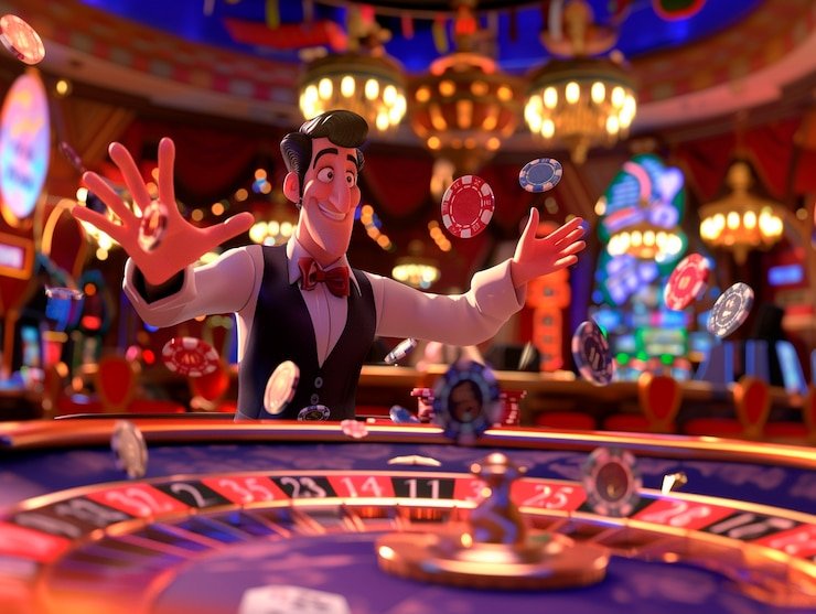 Close-up meja Infinite Blackjack dengan kartu dan layout pemain multiple di layar